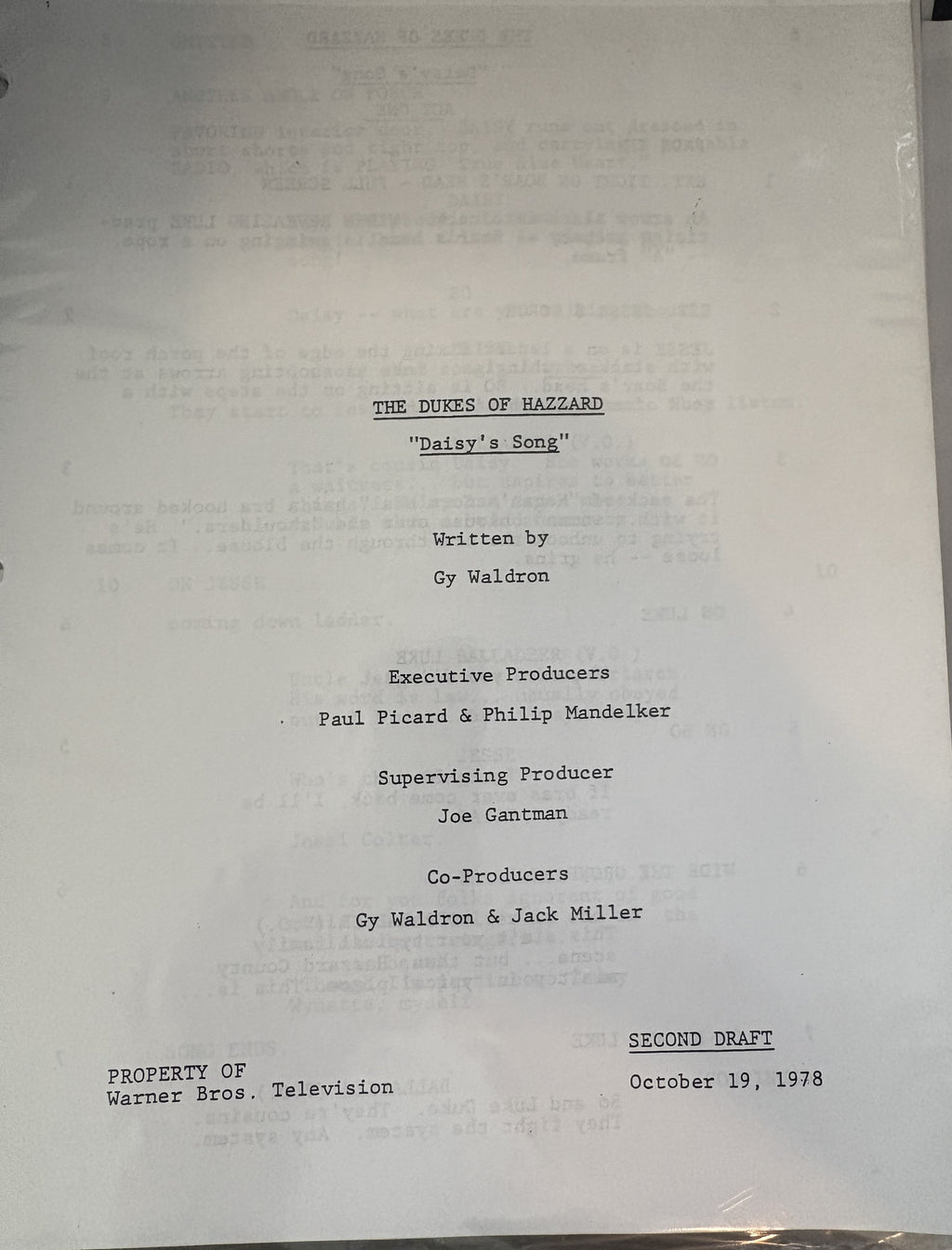 Dukes of Hazzard TV Script Copies 4 Different ones so far